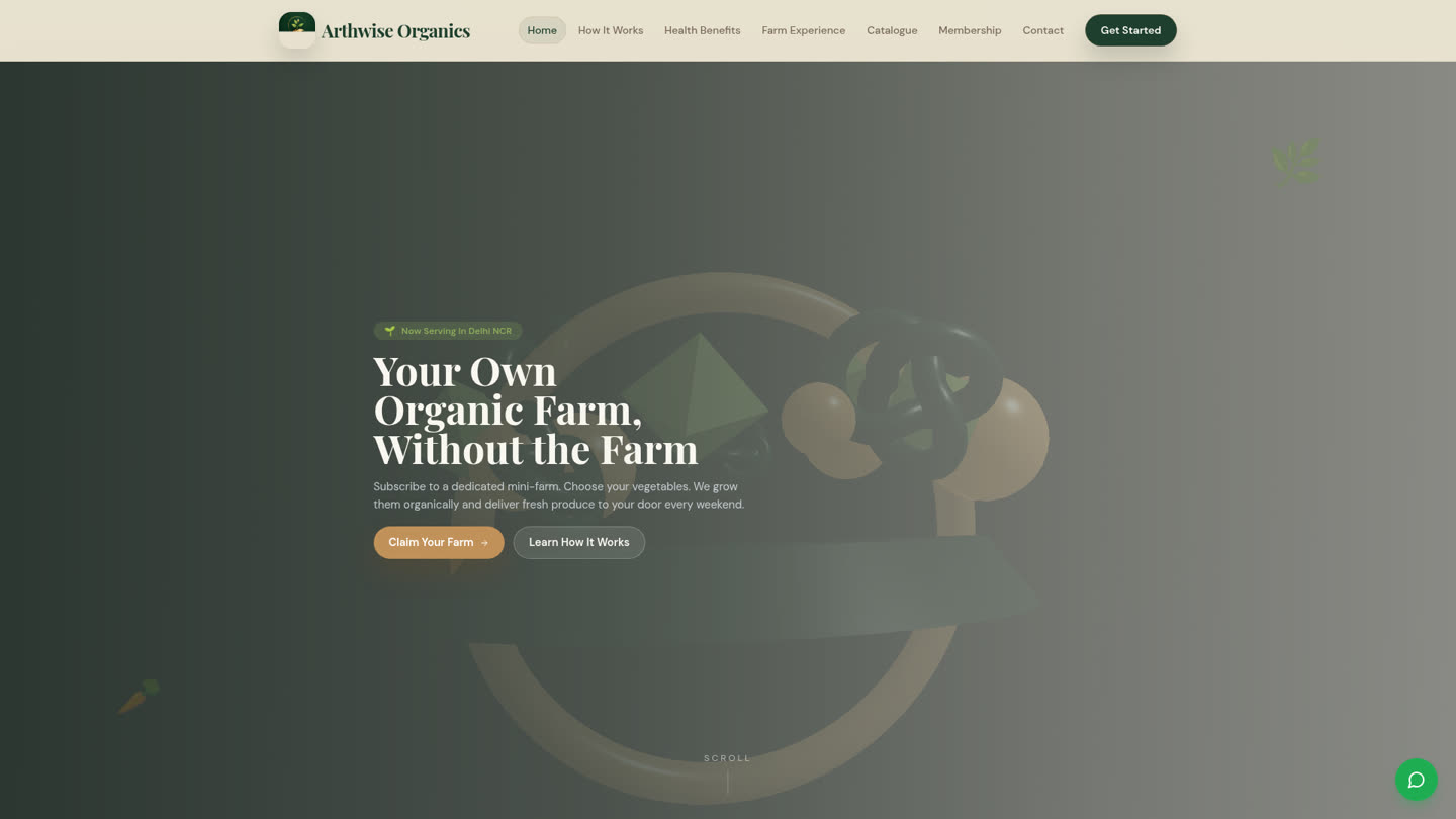 Arthwise Organics website preview
