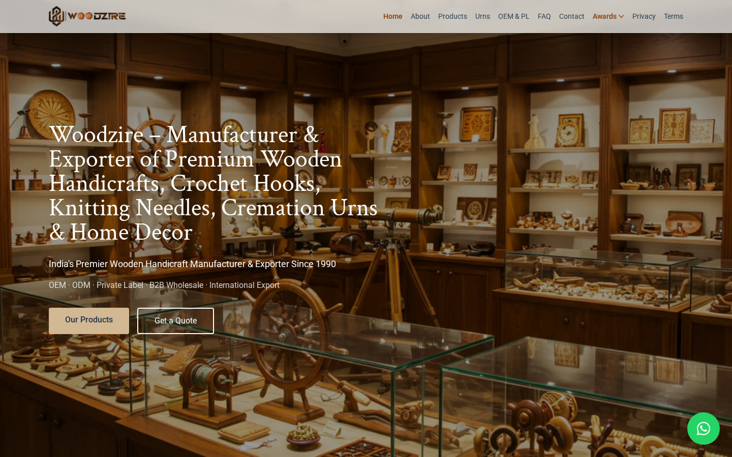 Woodzire Business website preview